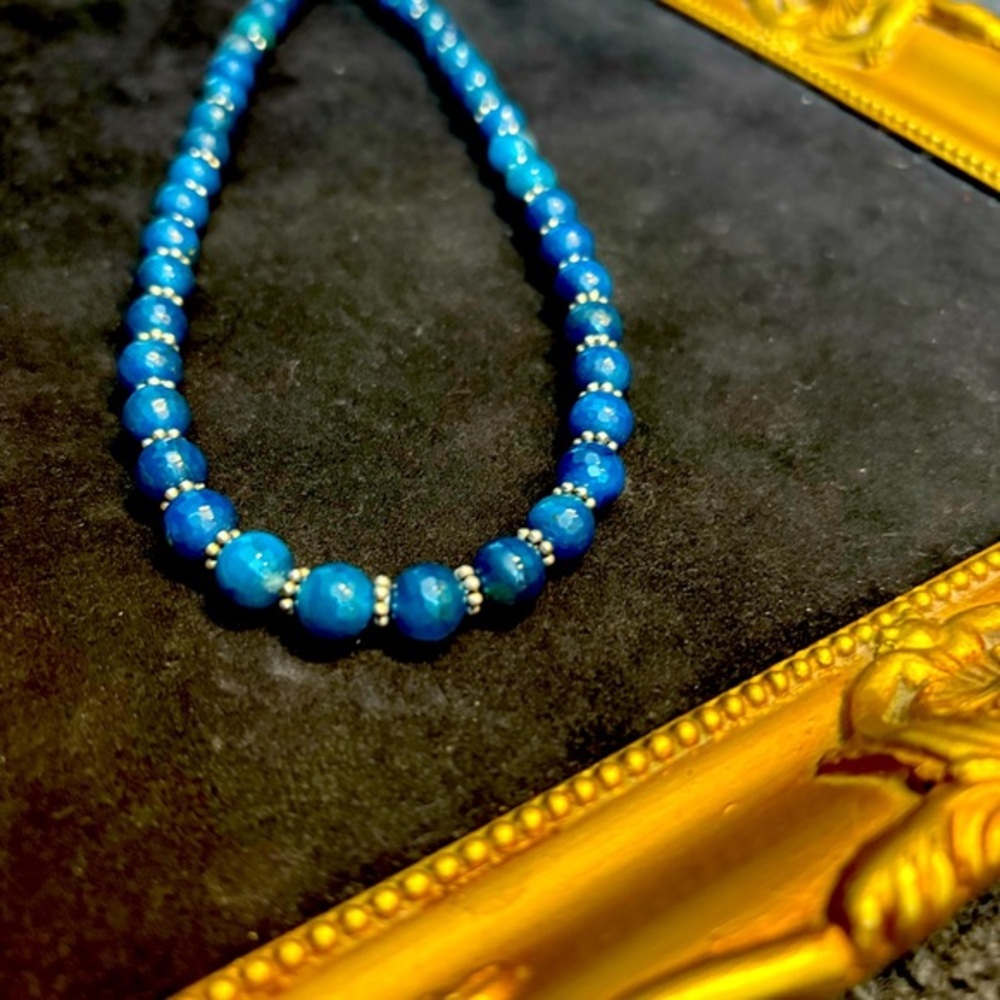 Dyed Blue Agate Beaded Necklace